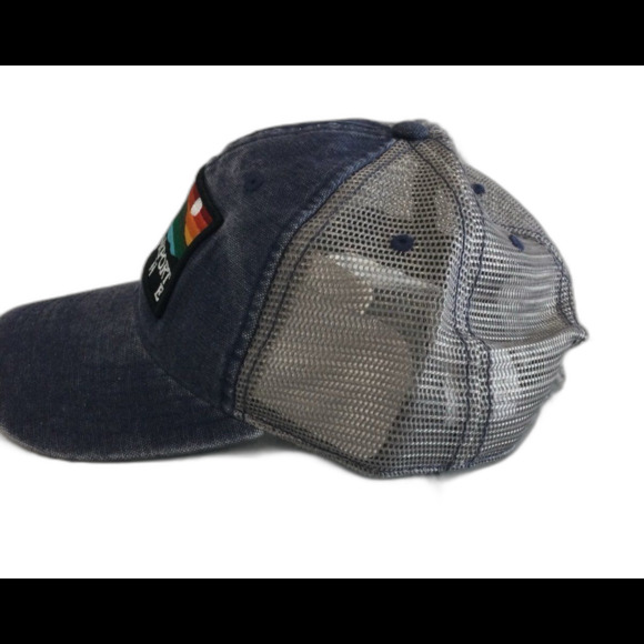Kennebunkport Maine Cap Hat Unisex Snapback Denim Gray Distressed Cap Patch - Picture 5 of 8